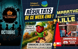 Résultats Running du week-end du 24 au 25 octobre 2026